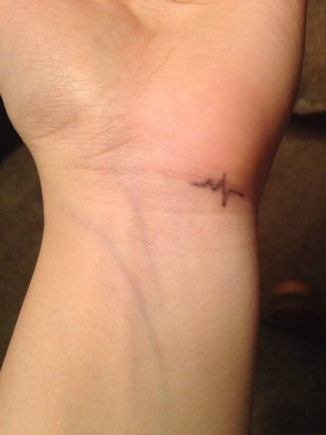 Heartbeat wrist tattoo ❤️                                                       … Healthcare Tattoo, Heartbeat Tattoo Design, Ekg Tattoo, Cute Tattoos On Wrist, Nurse Tattoo, Heartbeat Tattoo, Medical Tattoo, Cool Wrist Tattoos, Sharpie Tattoos