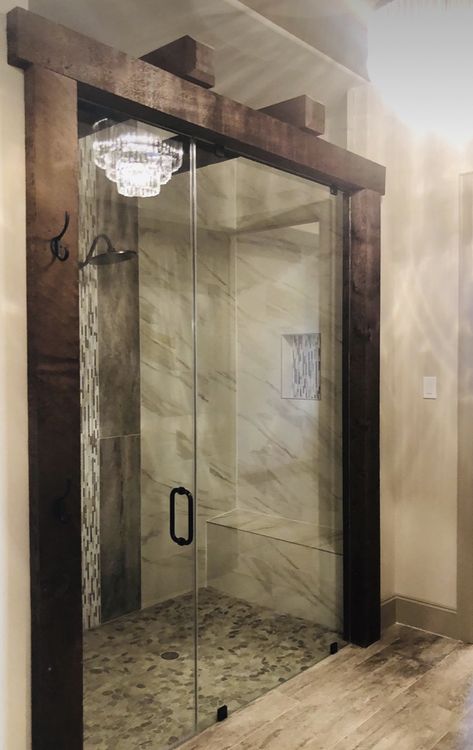 Cabin Shower Ideas, Tub Small Bathroom, Basement Bathrooms, Small Bathroom Ideas With Tub, Bathroom Ideas Farmhouse, Master Addition, Bathroom Ideas With Tub, Cabin Remodel, Farmhouse Shower