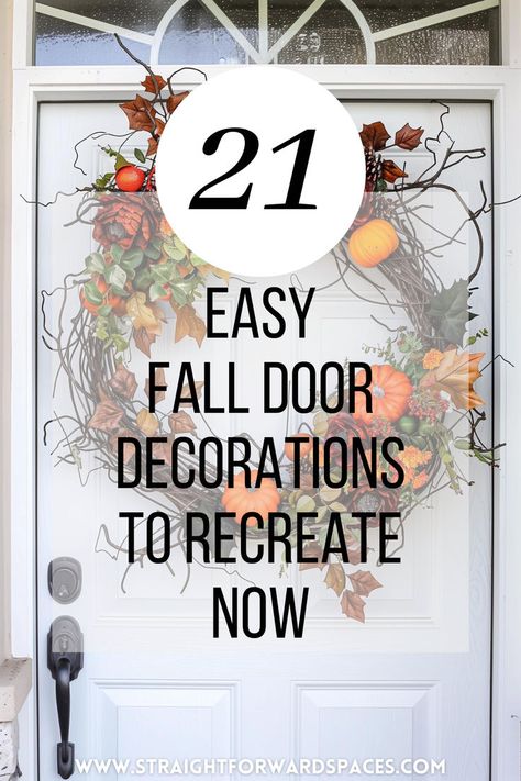 collection of 21 easy fall decorations to recreate now featuring simple door decorations and diy halloween door ideas. Halloween Doorway Decorations, Scary Halloween Door Decorations, Halloween Door Ideas, Halloween Decorations Door, Easy Fall Decorations, Halloween Decor Door, Door Halloween Decorations, Halloween Decorations Scary, Diy Halloween Door Decorations