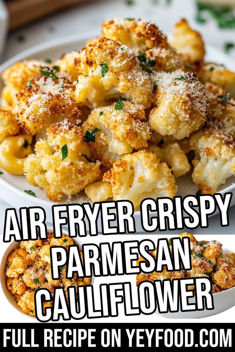 Air Fryer Crispy Parmesan Cauliflower Healthy Sides Air Fryer, Healthy Meal Ideas Air Fryer, Veggie Dishes Air Fryer, Keto Air Fryer Recipes Healthy, Gourmia Air Fryer Recipes Healthy, Air Fryer Frozen Cauliflower Recipes, Low Carb Air Fryer Vegetables, Air Fry Vegetables Recipes, Keto Recipes For Air Fryer Oven