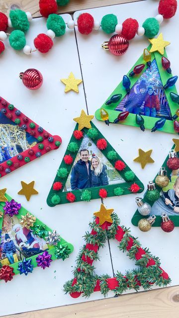 Stick Ornaments, Diy Christmas Ornaments Easy, Diy Christmas Ornament, Photo Christmas Ornaments, Christmas Play, Globe Ornament, Preschool Christmas, Easy Christmas Diy, Kids Ideas