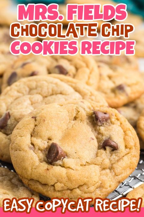 Moist Chocolate Chip Cookies, Cookies Recipes Chocolate, Mrs Fields Chocolate Chip Cookies, Nestle Chocolate Chip Cookies, Choc Chip Cookie Recipe, Soft Chocolate Chip Cookies Recipe, Simple Chocolate Chip Cookie Recipe, Mrs Fields, Choco Chip Cookies