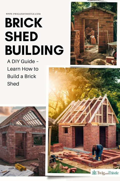 Brick Shed Building Shed Inspiration, Brick Shed, Shed Architecture, Shed Makeover, Build Your Own Shed, Shed Building, Home Studio Setup, Shed Roof, Shed Design