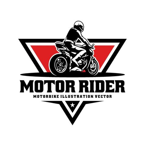 biker riding motorcycle illustration logo vector Motorbike Logo Design, Riders Logo, Moto Logo Design, Logo Moto, Motorbike Illustration, Motorcycles Logo Design, Anime Motorcycle, Biker Logo, Moto Logo