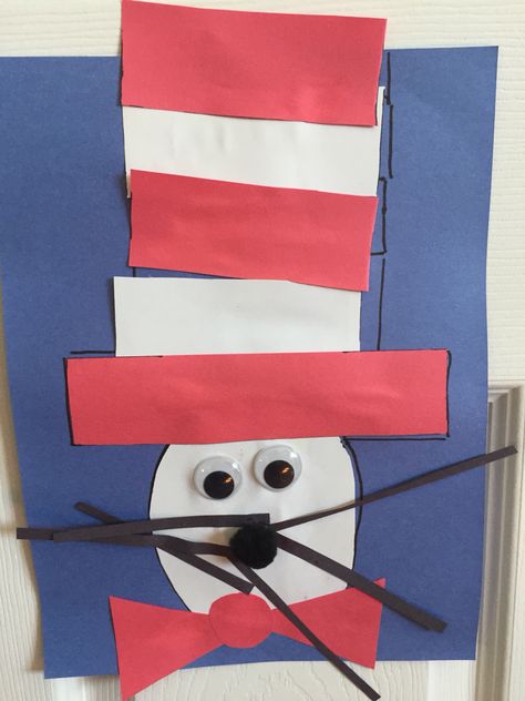 Cat Crafts Preschool, Dr Seuss Preschool, Dr Seuss Activities, Dr Seuss Crafts, Seuss Crafts, Seuss Classroom, Dr. Seuss, Dr Seuss Week, Dr Seuss Day