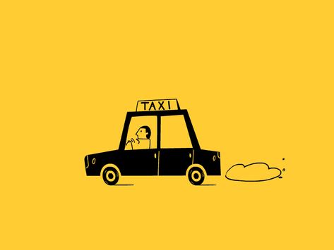 Drive Illustration, Driving Illustration, Taxi Cartoon, Car Graphic Illustration, Driving Animation, Taxi Drawing, Taxi Painting, Taxi Illustration, Mobile Advertising Design