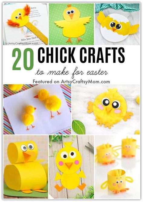 It's spring and the time for baby animals, which means its time for these cute Chick Crafts for Easter that are easy enough for little kids! Crafts For Easter, Easter Chick Craft, Easter Craft Activities, Sheep Crafts, Easter Arts And Crafts, Easter Chicken, Easter Preschool, Chicken Crafts, Easy Easter Crafts