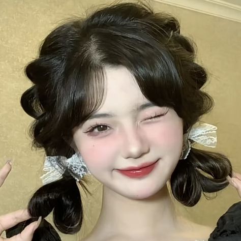 Unique Korean Hairstyles, Cute Ulzzang Hairstyles, Japan Curly Hair, Cute Asian Hairstyles Long, Long Hair Fine Hairstyles, Asian Cute Hairstyles, Aesthetic Anime Hairstyles, Short Kawaii Hairstyles, Hair Inspo Korean