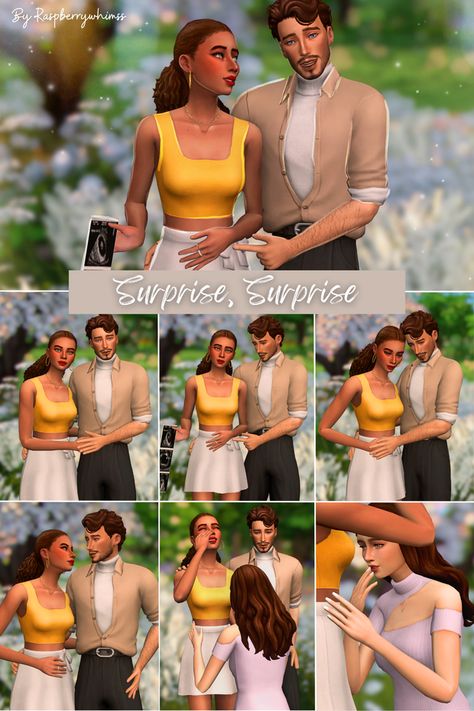 [POSE PACK] - Surprise, Surprise | Patreon Sims 4 Pregnancy Poses, Sims 4 Pregnancy, Pregnancy Poses, Sims 4 Couple Poses, Toddler Poses, Sims 4 Family, Surprise Surprise, Beautiful Pregnancy, Sims 4 Toddler