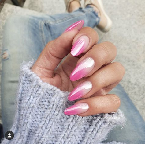 Ombre Nails At Home, Ombre Nail Ideas, Clear Glitter Nails, Ombre Chrome Nails, Purple Chrome Nails, Purple Ombre Nails, Pink Chrome Nails, Chrome Nails Designs, Romantic Nails