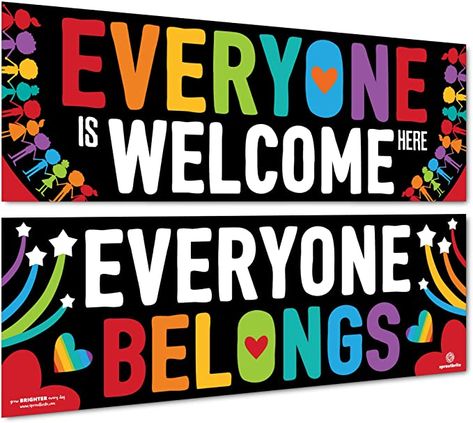 Amazon.com: Sproutbrite Classroom Decorations - Welcome Banner and Poster for Teachers - Bulletin Board and Wall Decor for Pre School, Elementary and Middle School: Office Products Classroom Decor Middle, Middle School Classroom Decor, Summer Bulletin Boards, Teacher Bulletin Boards, Classroom Banner, Back To School Bulletin Boards, School Murals, School Banner, Welcome Banner