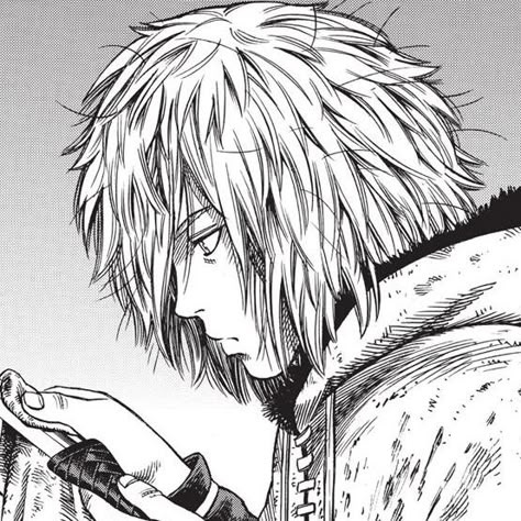 Thorfinn Pfp Manga, Thorfinn Manga Icon, Vinland Saga Pfp, Thorfinn Pfp, Thorfinn Manga, Thorfinn Icon, Black And White Widget, Makoto Yukimura, Manga Art Anime