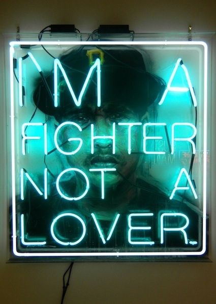 I'm a fighter not a lover by Patrick Martinez - neon Artemis Crock, Neon Quotes, Neon Words, All Of The Lights, Neon Nights, Neon Aesthetic, Beating Heart, Neon Glow, Neon Art