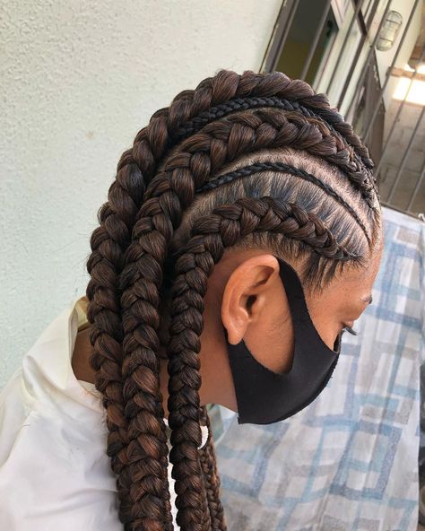 Cute Stitch Braids Jumbo Size Jumbo Stitch Braids, Cornrows 4c Hair, Cute Stitch Braids, Stitch Braids Hairstyles, Mommy Hair, Mommy Hairstyles, Stitch Braid, Braids Jumbo, Braiding Styles