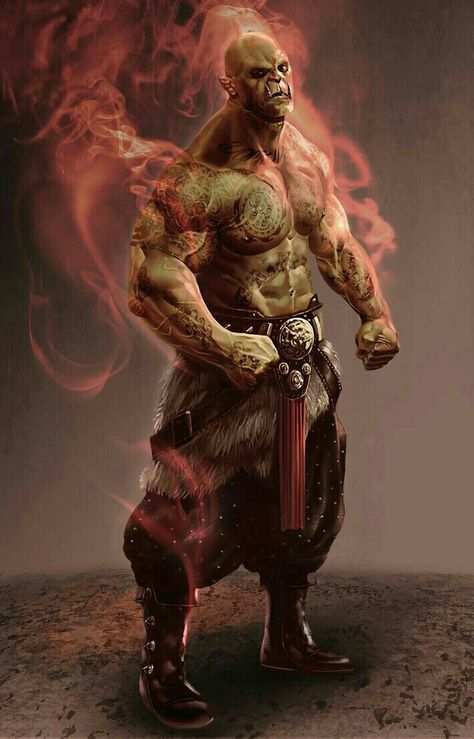 Male Orc Druid - Pathfinder PFRPG DND D&D d20 fantasy Wild Magic Barbarian, Orc Barbarian, Heroic Fantasy, 다크 판타지, Fantasy Races, Dungeons And Dragons Characters, Dnd Art, Martial Artist, Fantasy Warrior