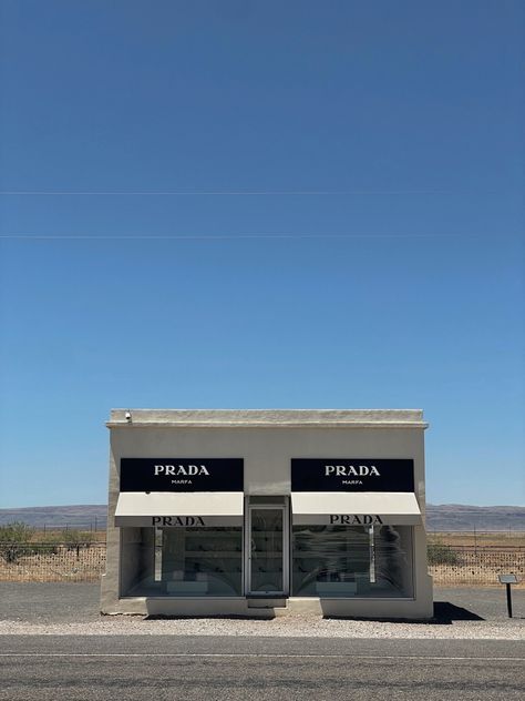 Marfa Texas Prada Store Prada Showroom, Prada Store In Texas, Prada Building, Prada Sign, Prada Marfa Sign, Prada Fondazione, Marfa Tx, Supreme Iphone Wallpaper, Temporary Store