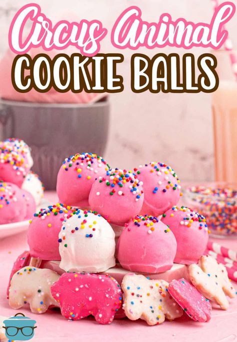 Food Shaped Like Balls, Easy Dessert Balls, Tailgate Desserts Finger Foods, Fireball Cake Balls, Animal Cookie Dessert, Ball Desserts, Fun Desserts To Make, Animal Cookie Truffles, Cookie Balls Recipe