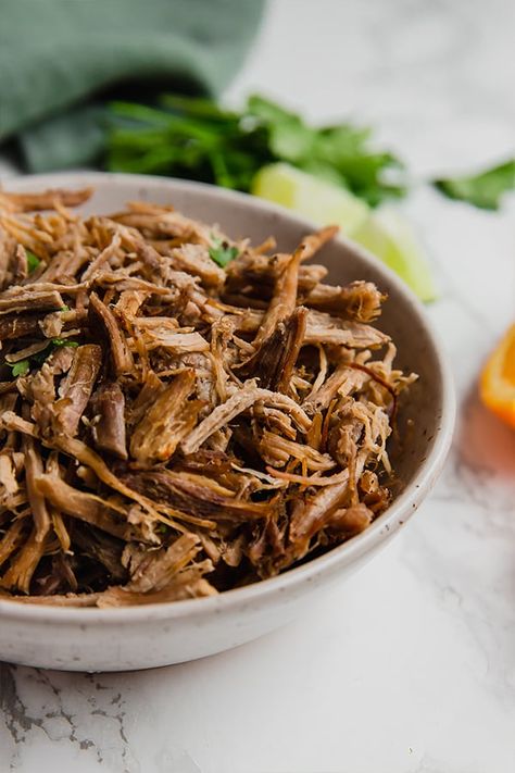 These slow cooker carnitas are an easy and delicious one-pot dish! This recipe is paleo, AIP, and whole30 friendly. What are carnitas? Carnitas is a Mexican dish that's made with slow-cooked pork shoulder simmered with Slow Cooked Pork Shoulder, Slow Cooker Carnitas, Sweet Pork, Boneless Pork Shoulder, Carnitas Recipe, Pork Carnitas, Slow Cooker Pulled Pork, Pulled Pork Recipes, Shredded Pork