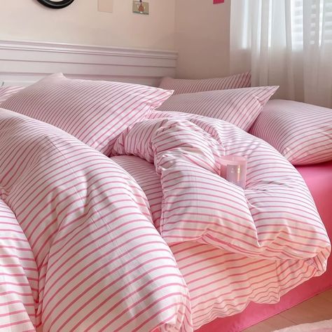 🌸 Cozy up with our Pink Stripe Bedding Set!🌸 Soft, stylish, and oh-so-comfy – perfect for turning your bedroom into a peaceful retreat. 🛏️✨ Use promo code “THE FEELZ” for 10% OFF today! 💖 #BeddingVibes #CozyComfort #HomeStyle #PinkBedding #softgirl #softgirlaesthetic #softgirlera #bedroomdecor #bedroominspo #bedroomideas Dreamy Coquette, Cowgirl Bedroom, Cheetah Skin, Cozy Bedding Sets, Pink Duvet, Print Duvet Cover, Pink Sheets, Relaxing Sleep, Pink Duvet Cover