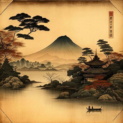 Explore the enchanting world of Japanese painting with us! Dive into rich traditions, serene techniques, and the harmonious spirit of nature in art. Traditional Chinese Painting Landscapes, Traditional Japanese Landscape Art, Landscape Art Pencil, Japanese Painting Ideas, Japanese Painting Traditional, Japanese Art Landscape, Japanese Traditional Painting, Japanese Landscape Painting, Japanese Landscape Art