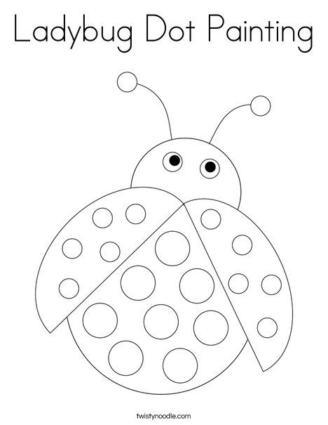 Ladybug Dot Painting Coloring Page - Twisty Noodle Ladybug Dot Art, Ladybug Coloring Page Free Printable, Dot Art Free Printable, Free Dot Painting Printable, Bug Coloring Pages Free Printable, Dot Coloring Pages Free Printable, Dabber Art, Dot Painting For Kids, Grouchy Ladybug Activities