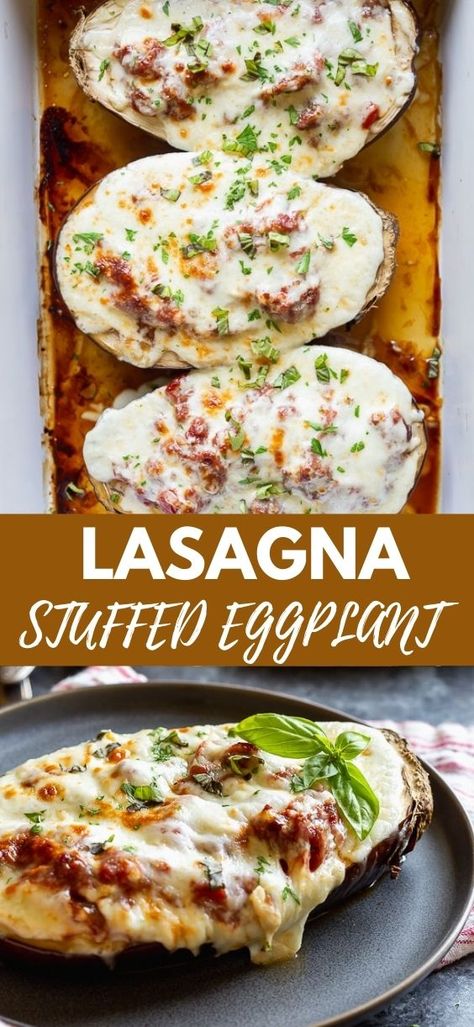 Keto Eggplant Recipes, Stuffed Eggplant, Stuffed Eggplant Recipes, Ricotta Stuffed Eggplant, Eggplant And Ground Beef Recipes Keto, Keto Eggplant Casserole, Keto Eggplant Lasagna, Baked Stuffed Eggplant With Italian Sausage, Low Carb Eggplant Lasagna