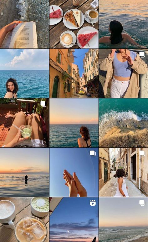 Jewel Tone Instagram Feed, Wellness Ig Feed, Instagram Archive Posts, Insta Inspo Posts Summer, Instagram Feed Color Palette, Best Instagram Feed Layout, Pretty Instagram Feed, Insta Theme, Summer Feed Instagram