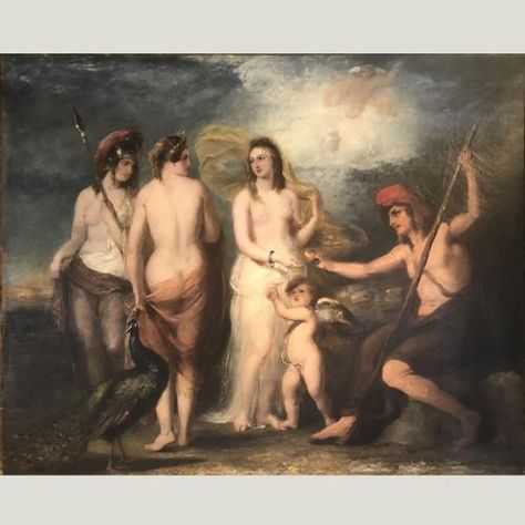 The Judgement of Paris, After William Etty, R.A. Adrian Alan Paris Oil Painting, Judgement Of Paris, Venetian Art, Amber Tree, Tours France, Large Oil Painting, Greek Gods, Aphrodite, R A