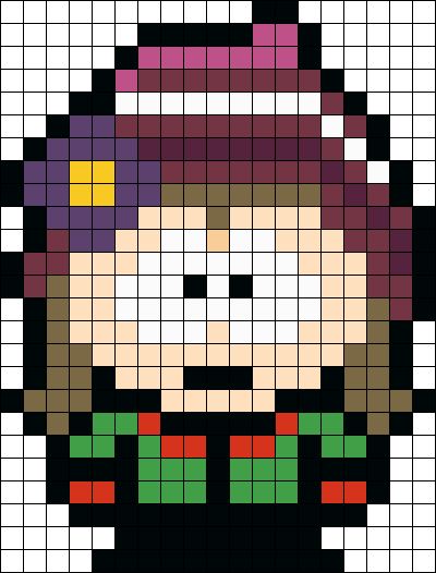 South Park Graph Paper, South Park Widget Pixel, South Park Pixel Art Grid, South Park Pearler Beads, South Park Alpha Pattern, Southpark Perler Beads, South Park Perler Bead Patterns, South Park Kandi, Ike South Park Perler Beads