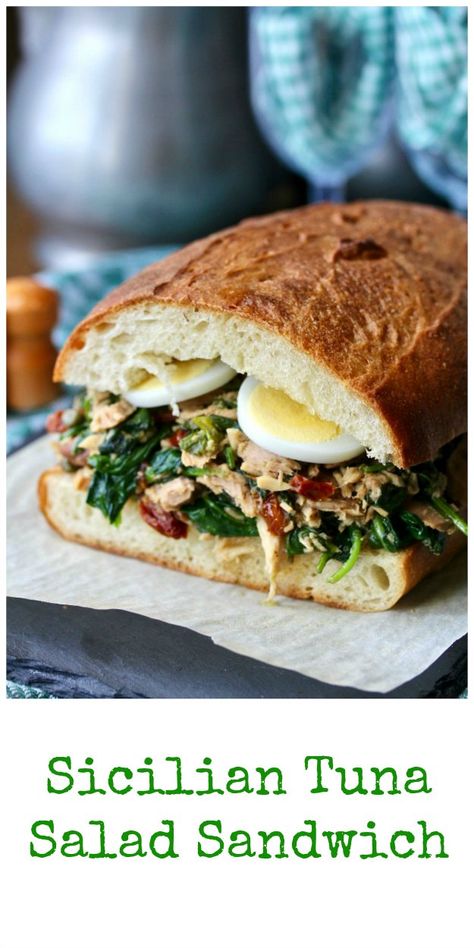 Sicilian Tuna Salad Sandwich on Italian-Style Bread Beef Dips, Homemade Italian Bread, Sandwich Italian, Salad Options, Italian Tuna, Tuna Salad Sandwich, Bread Sandwich, Healthy Tuna, Tuna Sandwich