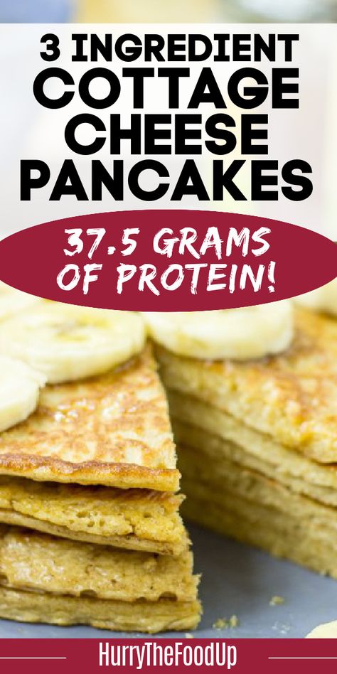 Eggs And Oats, 3 Ingredient Pancakes, Cottage Cheese Recipes Healthy, Queso Cottage, Cottage Cheese Eggs, High Protein Breakfast Recipes, Cottage Cheese Pancakes, Cheese Pancakes, Healthy High Protein Meals