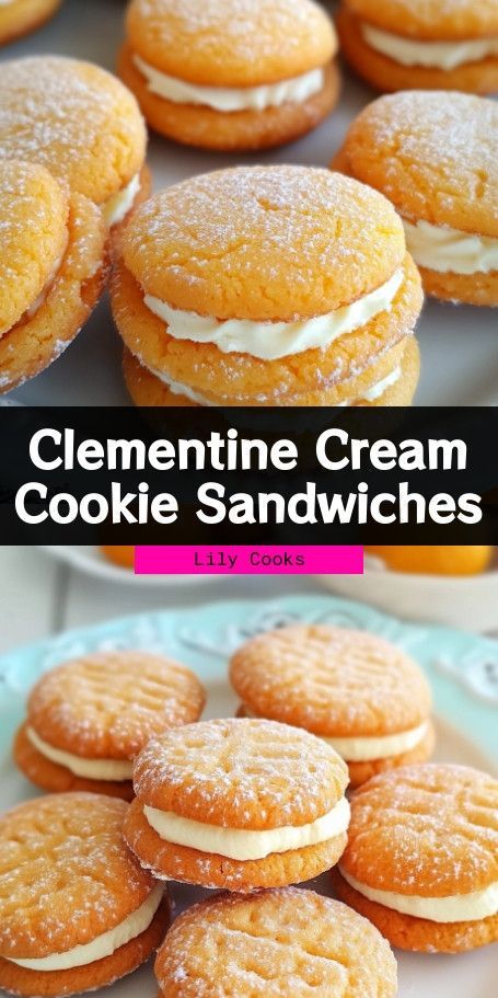 Clementine Cream Cookies Recipe | Refreshing Citrus Delight Indulge in the zesty goodness of Clementine Cream Cookies. These delightful treats combine sweet clementines with a rich cream cheese filling, perfect for any occasion. Whether it's a crisp autumn morning or a festive gathering, enjoy these refreshing cookies. Cream Cheese Cookie Filling, Cream Cheese Candy, Whoopi Pies, Crisp Autumn Morning, Bake Sale Treats, Amazing Cookie Recipes, Christmas Cookie Recipes Holiday, Citrus Desserts, Sweet Bakes