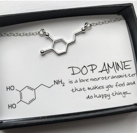 Dopamine Molecule, Molecule Necklace, Science Jewelry, Girly Jewelry, Bling Bling, Cute Jewelry, Chemistry, Boyfriend Gifts, Make You Feel