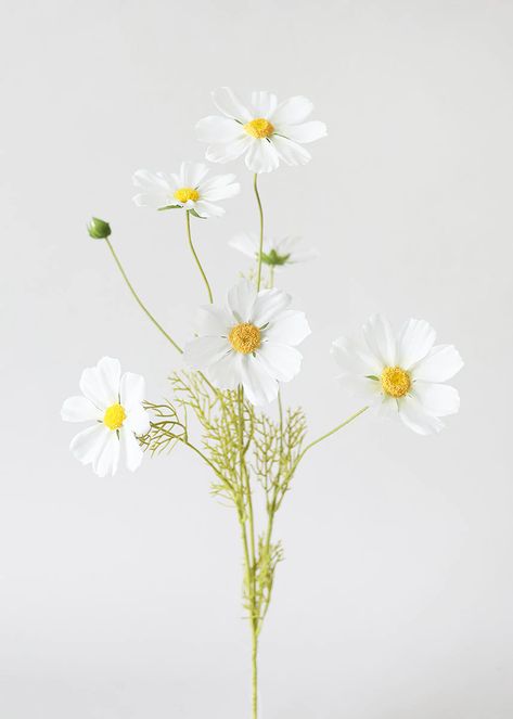 Artificial Wildflowers at Afloral.com | White Cosmos Flower Spray Flowers Interior Design, Flowers Cosmos, White Artificial Flowers, Easter Centerpieces Diy, White Cosmo, Filler Flowers, Fake Hydrangeas, Cosmos Flowers, Simple Centerpieces