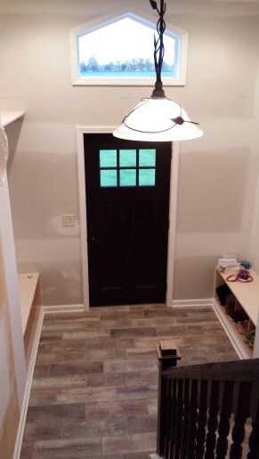 Raised ranch remodel interior entryway bump out extension Split Foyer Entry Bump Out, Split Level Lower Level Ideas, 70s Split Level Remodel, Entry Extension, Ranch Remodel Interior, Foyer Addition, Ranch Remodel Exterior, High Ranch, Interior Entryway