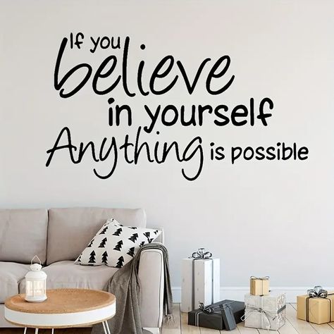 1p Inspirational Quotes Wall Sticker Believe In Anything - Temu Metal Closet, Wall Art Diy Paint, Rooms Decor, Wall Letters, Teen Decor, Wall Decor Decals, Wall Drawing, Wall Decor Quotes, Wall Stickers Bedroom