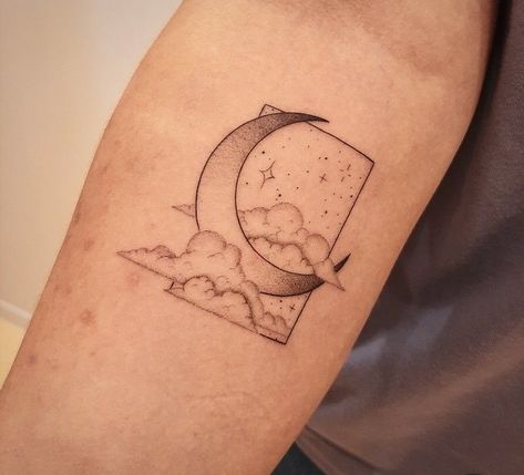 Moon Tattoo, Upside Down, I Tattoo, Triangle Tattoo, Geometric Tattoo, Moon, Tattoos, Quick Saves