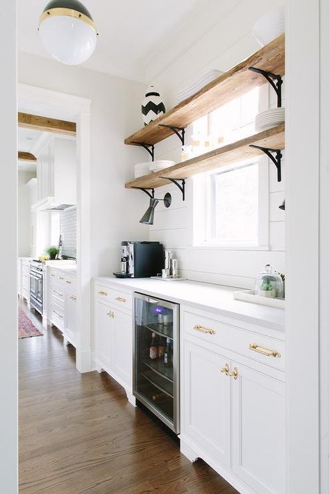 Kitchen Window Shelves, Cold Feeling, Cabinets Painted, White Bathroom Cabinets, Window Shelves, White Shaker Cabinets, Kitchen White, White Shiplap, White Quartz Countertop