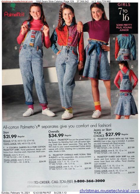 1990 Catalog, 1990s Fashion Catalog, 1990s Kids Fashion, 90s And 2000s Fashion, 90s Kids Fashion, Girls Denim Skirts, 80s Fashion Trends, 1900s Fashion, 80s And 90s Fashion