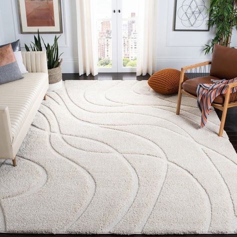 SAFAVIEH Florida Shag Sigtraud Abstract Waves 1.2-inch Thick Rug - On Sale - Bed Bath & Beyond - 15315720 Bedroom Carpets, Abstract Waves, Wave Design, Bedroom Carpet, High Quality Design, Online Home Decor Stores, Living Room Carpet, Colorful Rugs, Dorm Room