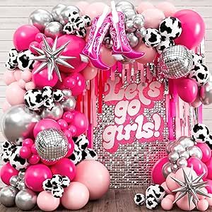 Disco Cowgirl Balloon Arch, Lets Go Girls Birthday Party, Cowgirl Balloon Arch, Cowgirl Sweet 16, Cowgirl Balloons, Cowgirl Birthday Ideas, Lets Go Girls Bachelorette Party, Disco Cowgirl Birthday Party, Cowgirl Birthday Party Decorations