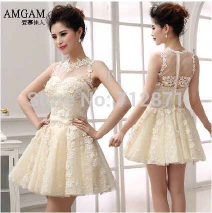 Cream short dress Dama Dresses Quinceanera, Short Cream Dress, Sweet 16 Dress, Dama Dresses, Dress Champagne, 16 Dress, Dresses Quinceanera, Rehearsal Dress, Cocktail Party Dress