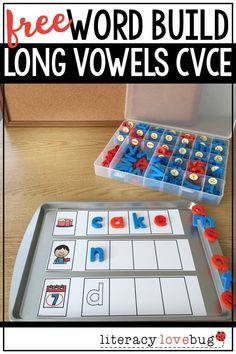 Free, silent e activities to use with your kindergarten and first grade students. Use this fun, CVCe freebie with your small guided reading groups, in a literacy center or for struggling students. Silent E Activities, Cvce Activities, Word Family Activities, Vowel Activities, Silent E, Reading Stations, Busy Activities, Kindergarten Language Arts, Cvce Words