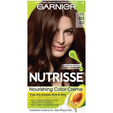 Bronze Hair Color, Garnier Hair Color, Brown Packaging, Hair Color Brands, Bronze Hair, Color Conditioner, Brown Hair Dye, Permanent Hair Dye, Permanent Hair Color