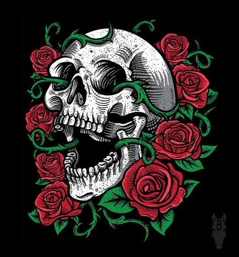 Skull And Roses, A Skull, Tattoo Design, I Hope, Roses, Black, Design