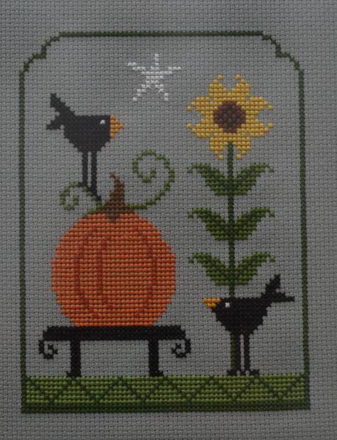 Autumn (1 of 4 pictures) Fall Cross Stitch Patterns Free, Fall Cross Stitch Patterns, Cross Stitch Sunflower, Halloween Cross Stitch Charts, Autumn Pictures, Bent Creek, Autumn Cross Stitch Patterns, Pumpkin Cross Stitch, Fall Cross Stitch