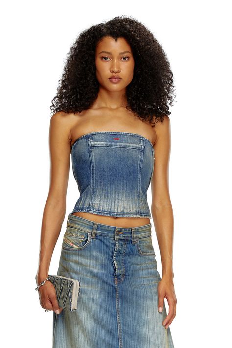 Baggy Style, City Dress, Embroidered Denim, Summer Beach Wear, Denim Shop, Denim Top, Tube Top, Denim Wash, Sweater Jacket