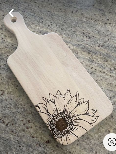 Wood Burned Gifts, Beginner Wood Burning, Wood Burn Spoons, Wood Burning Patterns Stencil, Wood Laser Ideas, Sunflower Love, Wood Burn Designs, Woodburning Projects, Laser Engraved Ideas