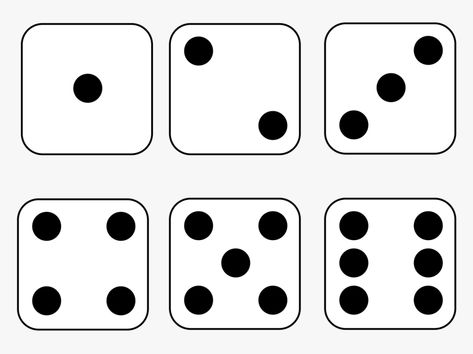 Number Clipart, Picture Black And White, Dice Template, Shapes Preschool, Family Party Games, Montessori Ideas, Fine Motor Skills Activities, Teaching Language Arts, Alphabet Stickers