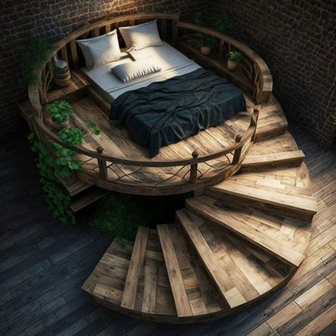 Unique Home Ideas Creative, Simple Bed Designs, Amazing Bedroom Designs, Cool Room Designs, Cute Bedroom Ideas, Pallet Furniture Bedroom, Free Woodworking Plans, Bedroom Decor Design, Bed Furniture Design